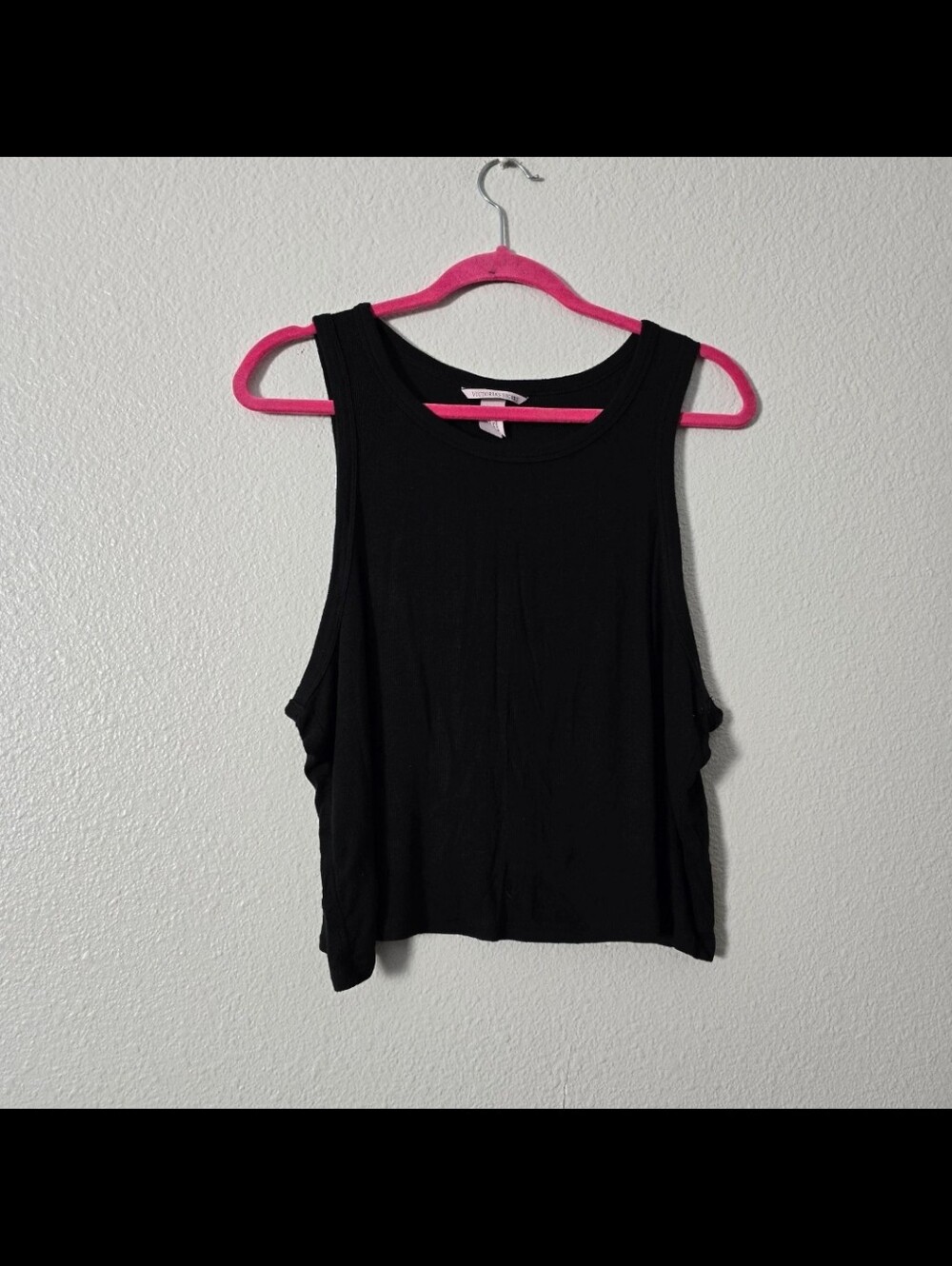 Victoria's Secret Black Sleeveless Crop Tank Top 2xl